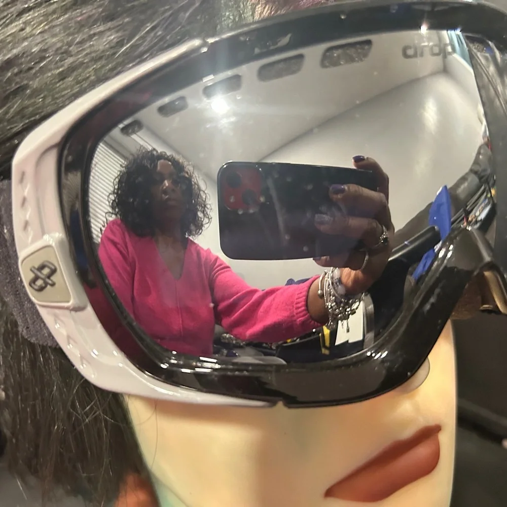 Reflective Ski Goggles - Black and Silver